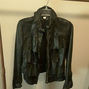Diane von Furstenberg Lambskin Bomber Jacket
